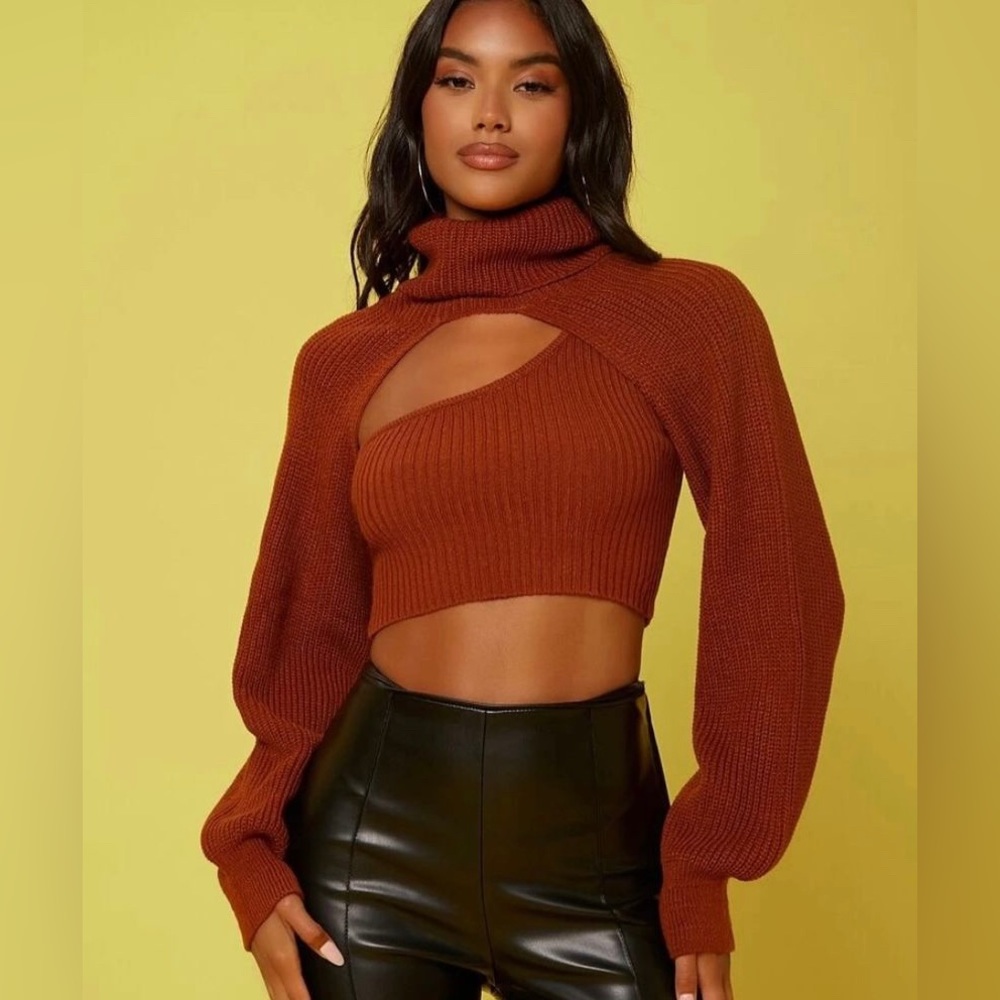 Shein Ribbed Crop Top Sweater